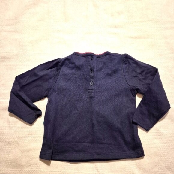 Jojo Maman Bébé girls size 6 -12 months navy hedgehog with leaves shirt, nwt - Picture 5 of 6